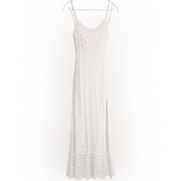 LoveShackFancy Ivory Lace Maxi Dress w/ Slip Size P